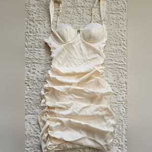 OhPolly Satin Cream Mini Dress